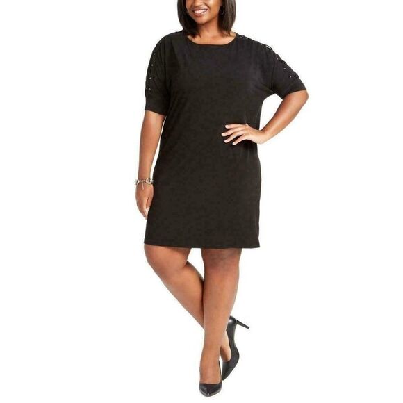 Size 0X Michael Kors Womens Plus Knee-Length Lace-up Party Dress - Picture 1 of 1
